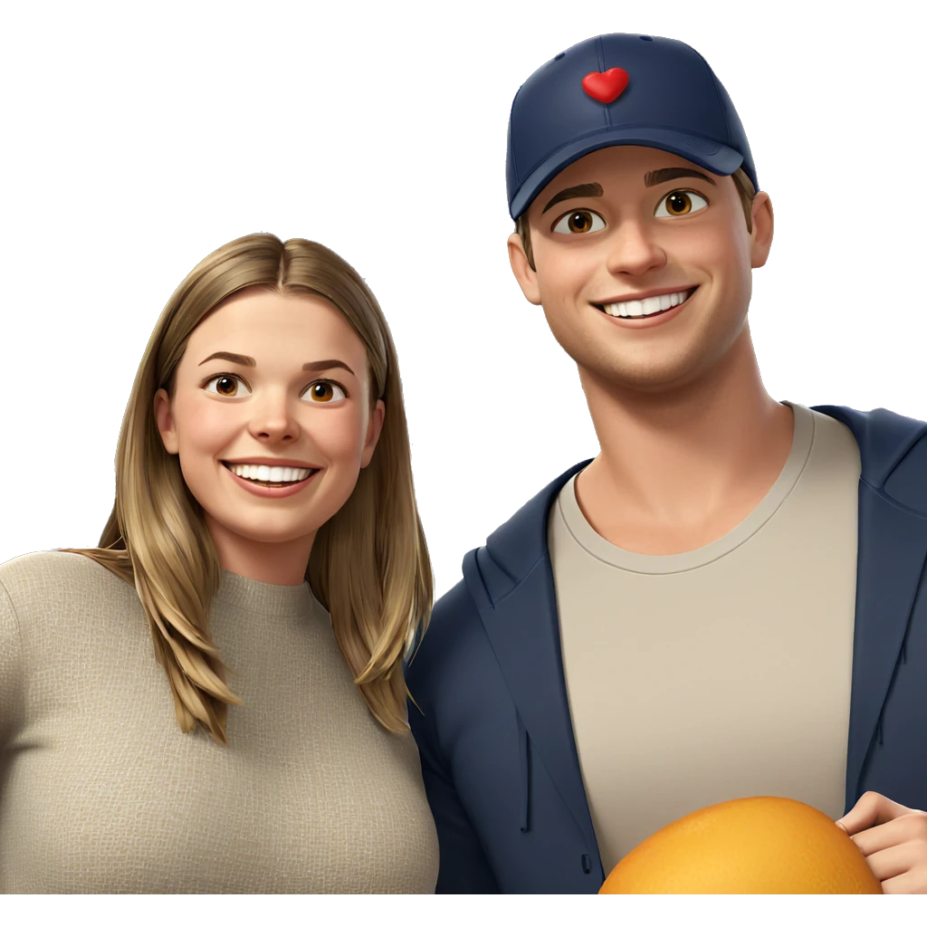 smiling couple in casual attire emoji