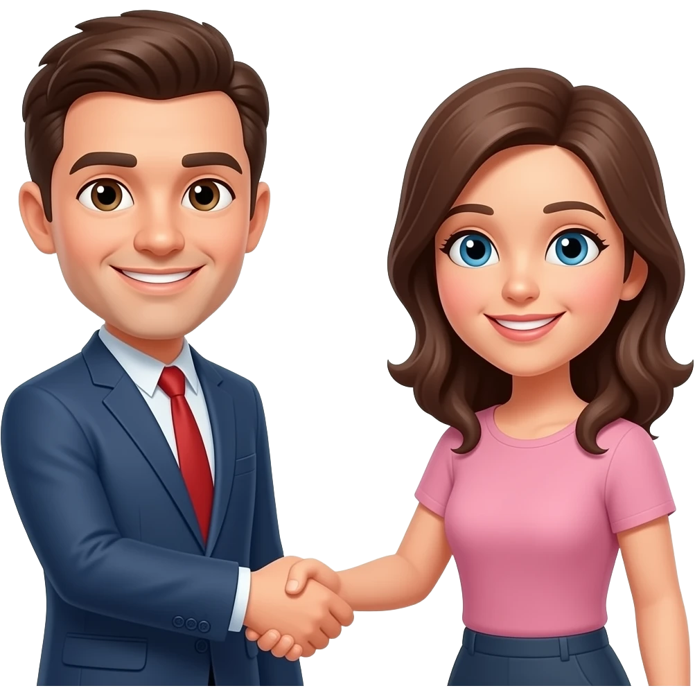 Hombre y mujer dándose la mano emoji