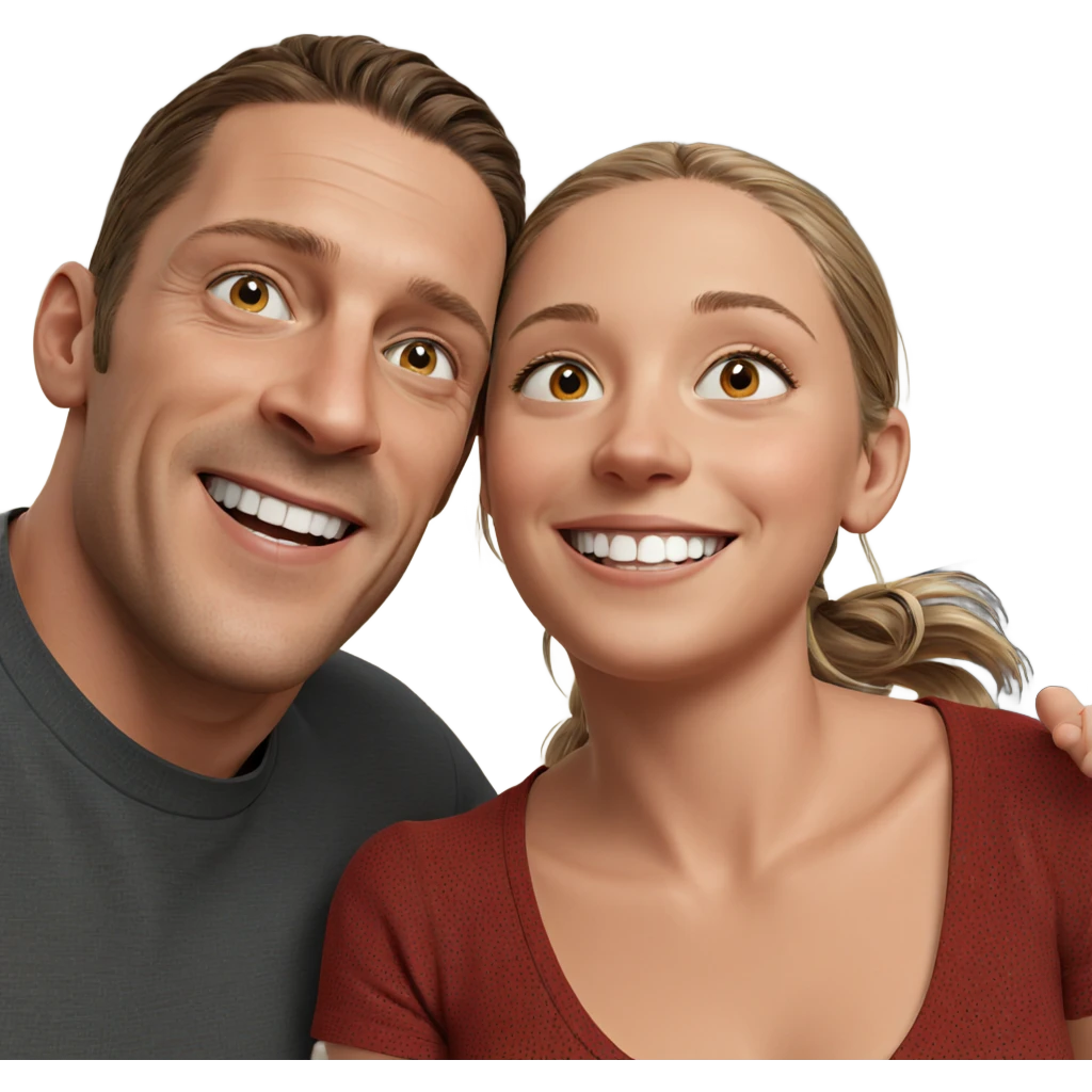 smiling girl with boys indoors emoji