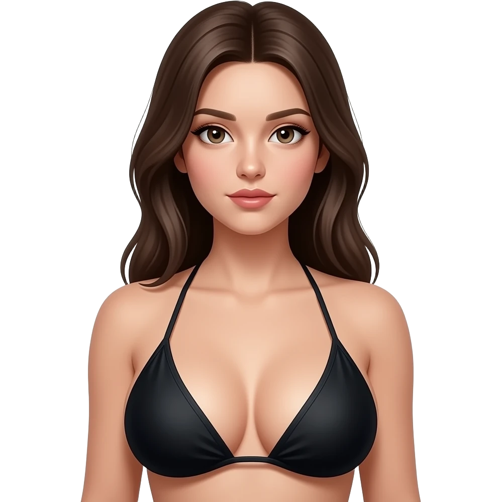 Hyper Realistic girl with big tits in black bikini emoji