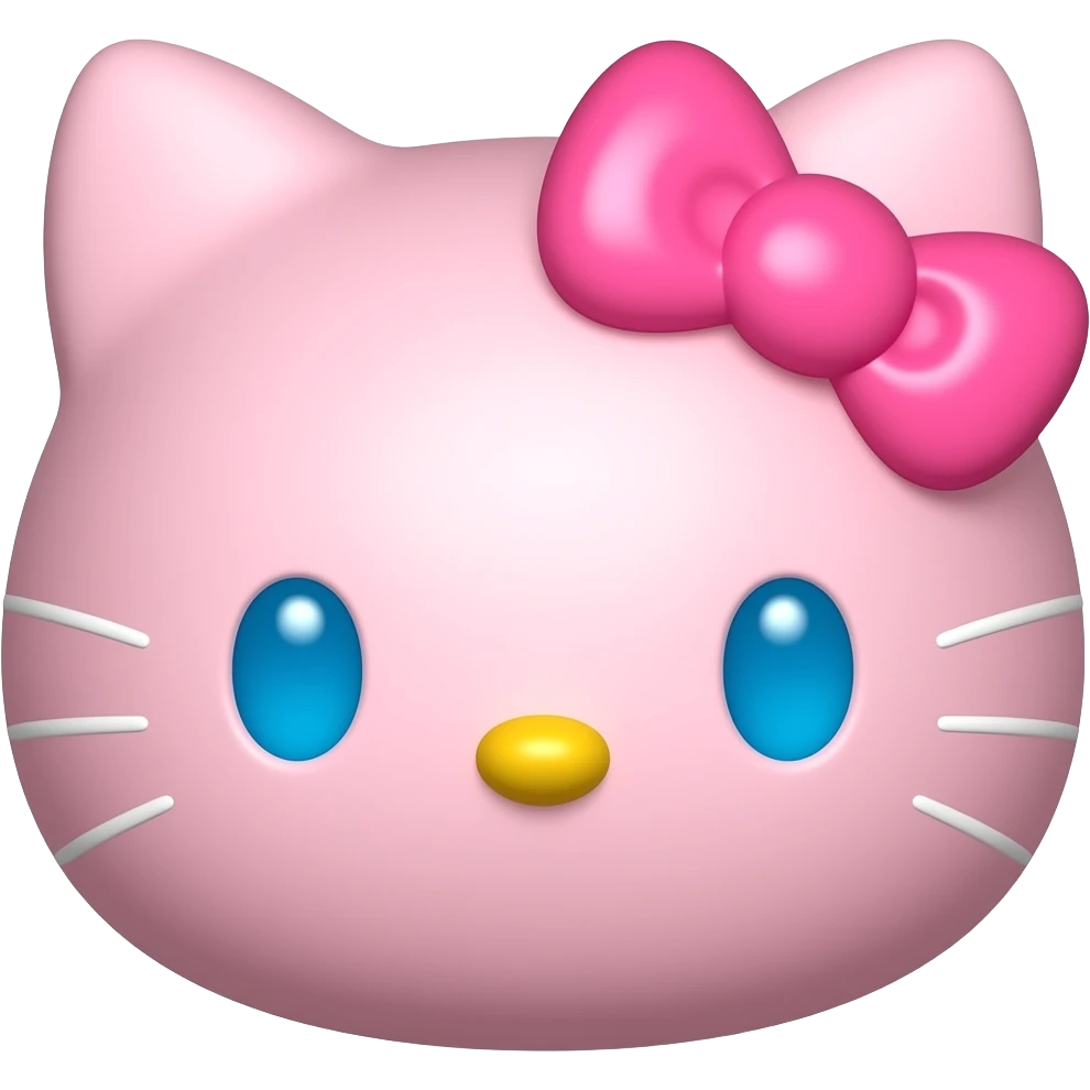 hello kitty face 3d pink emoji