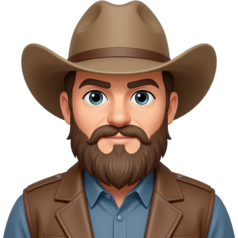 Cowboy bald with a long beard emoji