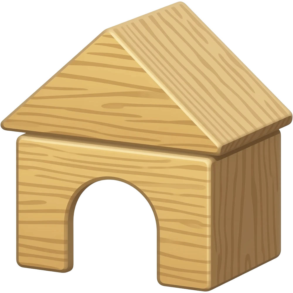 Wooden building block shapes emoji
