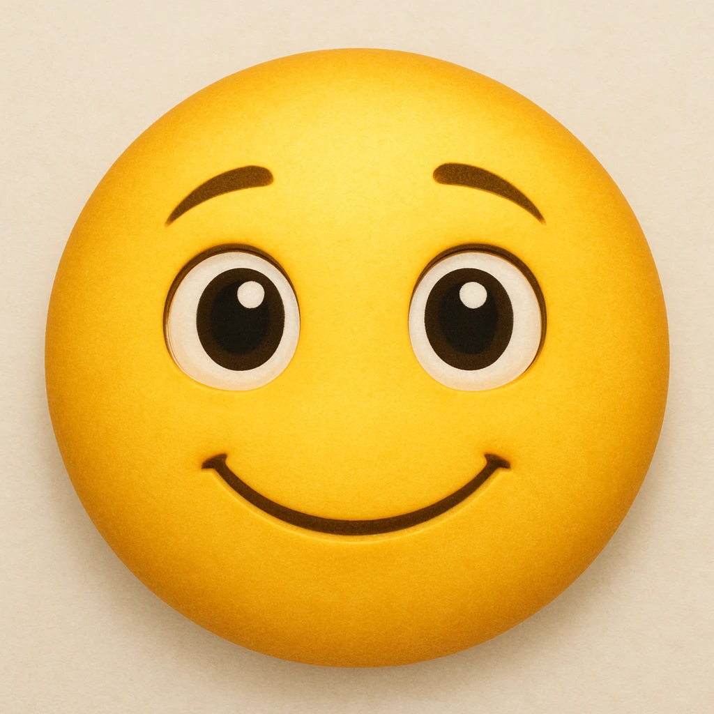 yellow emoji with a hopeful smile expression emoji