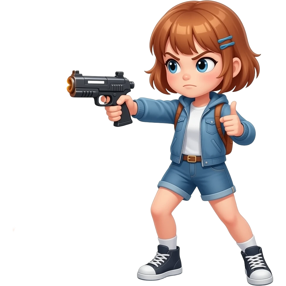 fury of a teen girl shooting laser beams and igniting mushroom cloud emoji