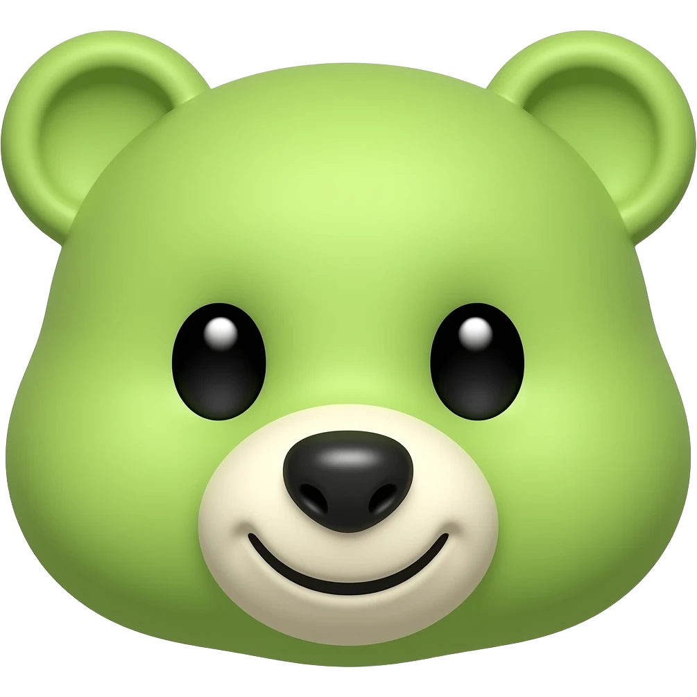 Pistachio green Baby bear face emoji