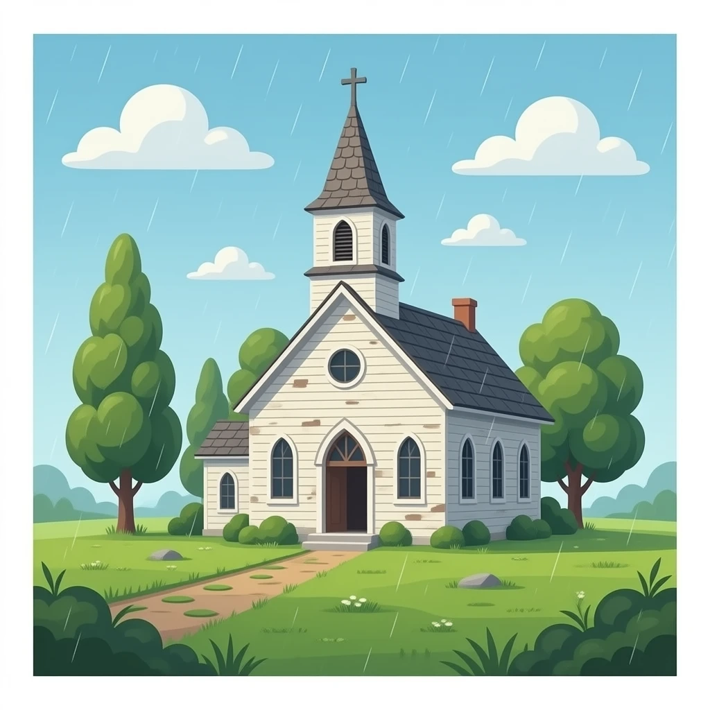 Simple old abandoned church, with no background emoji