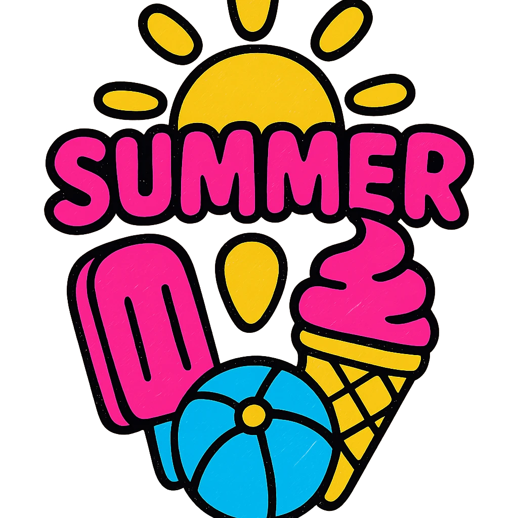 red summer, vibrant, energetic, warm weather, fun, minimal background emoji