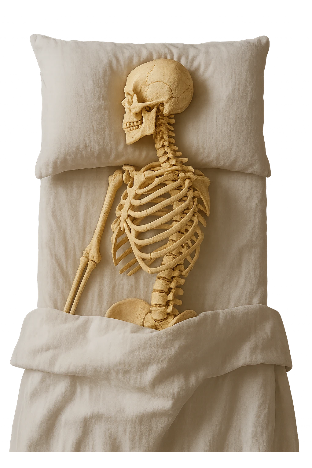 spina dorsale anatomica realistica dorme in un letto emoji