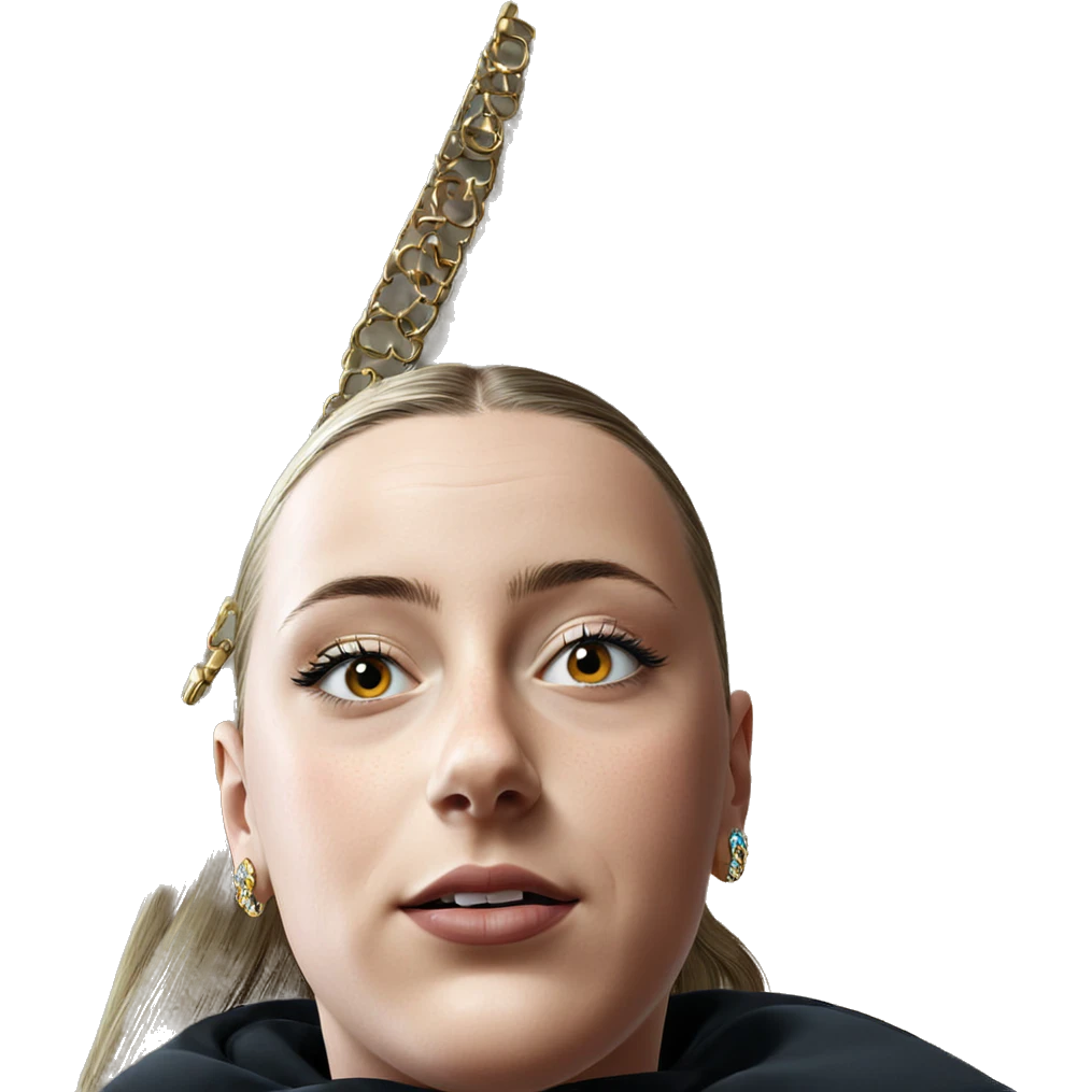 portrait of girl with jewelry emoji