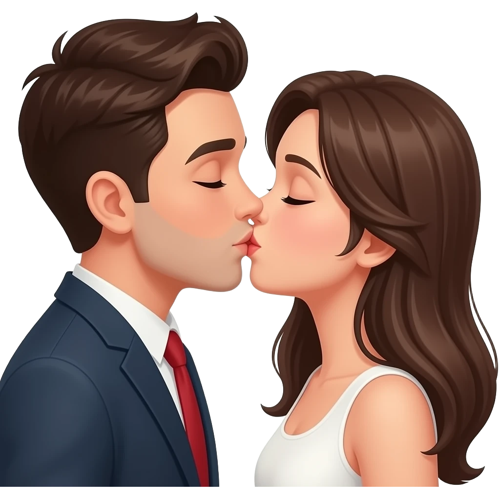 2 amoureux embrace sur la bouche emoji