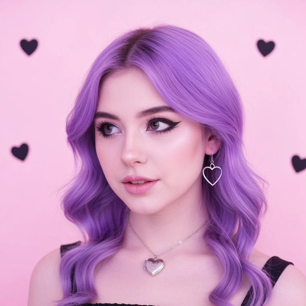 pastel goth profile picture with a heart accent, cute, expressive, minimal, variation 4 emoji