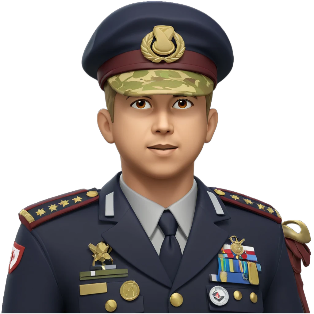military boy with peaked cap emoji