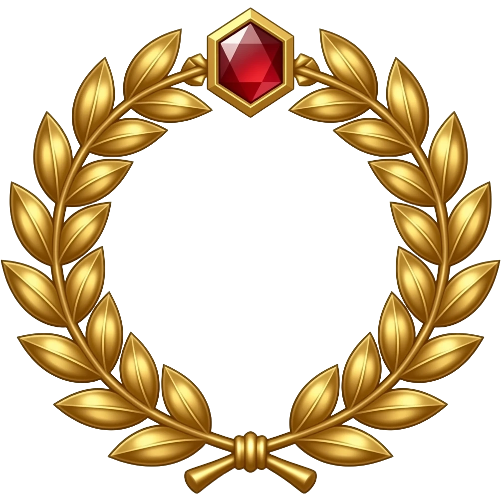 Corona de laurel imperial de oro y diamantes rojos del dios Emperador de Warhammer 40k emoji