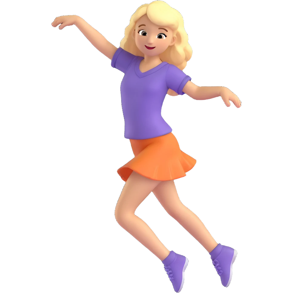 blond dancing girl, joyful dancing emoji