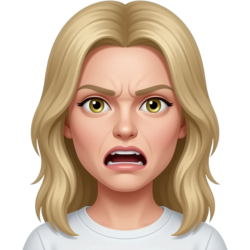 Very crazy, Thin blond hair, botox, blond, white skin emoji