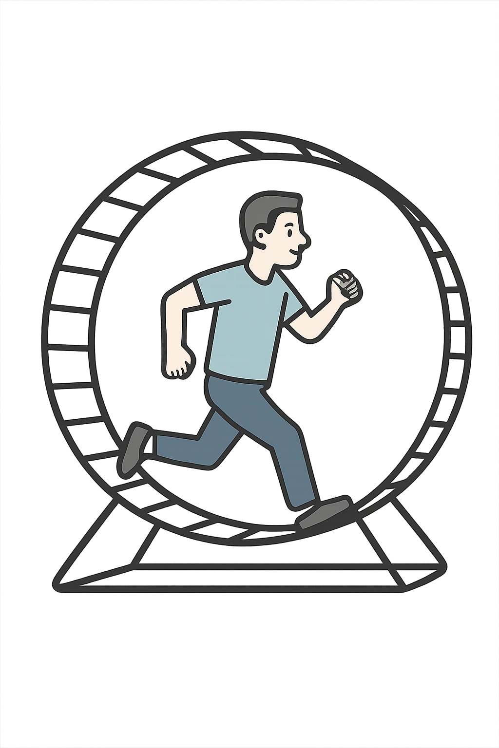 Uomo che corre dentro la ruota del criceto emoji