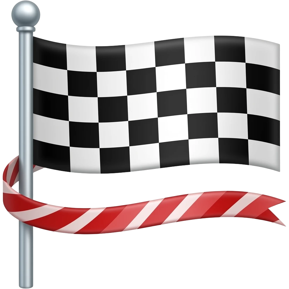 Donne moi un emoji sans texte d'une ligne d'arrivée (poteau avec cases noirs et blanches) emoji