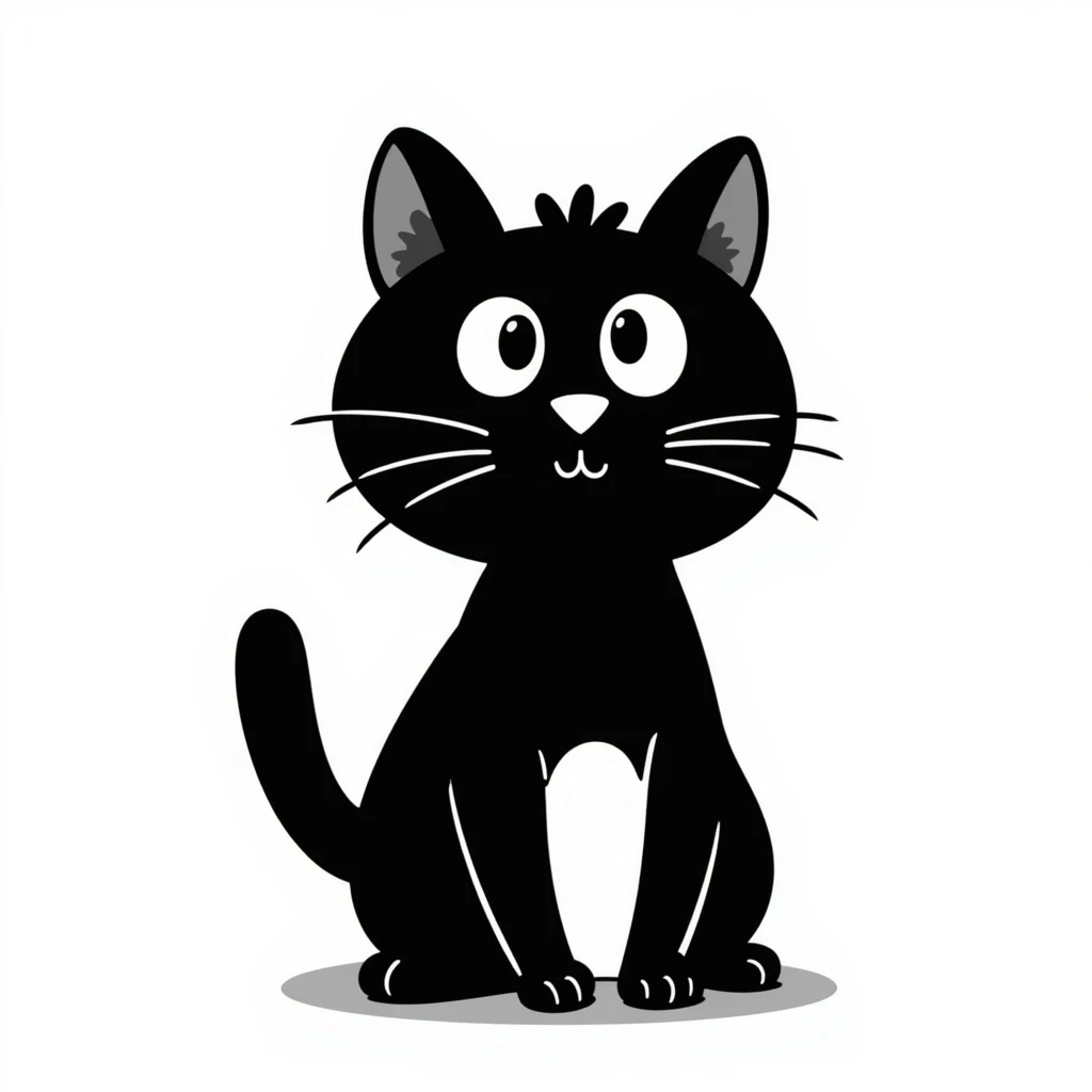 hand drawn doodle of a cat, playful and sketchy emoji
