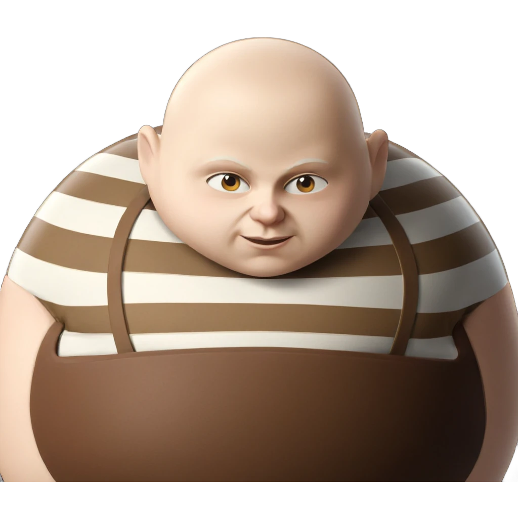 bald boy with stripes meme emoji