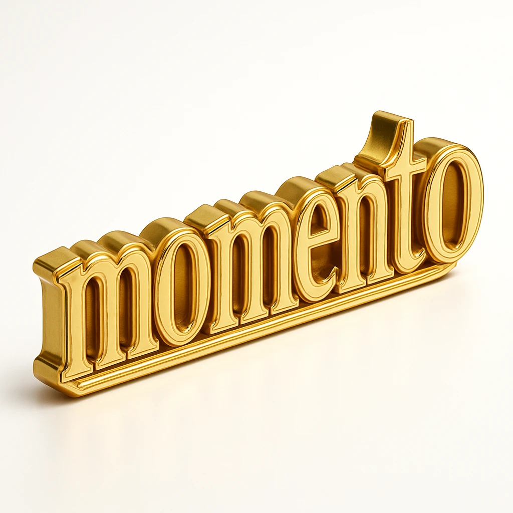 "momento" but gold, front view emoji