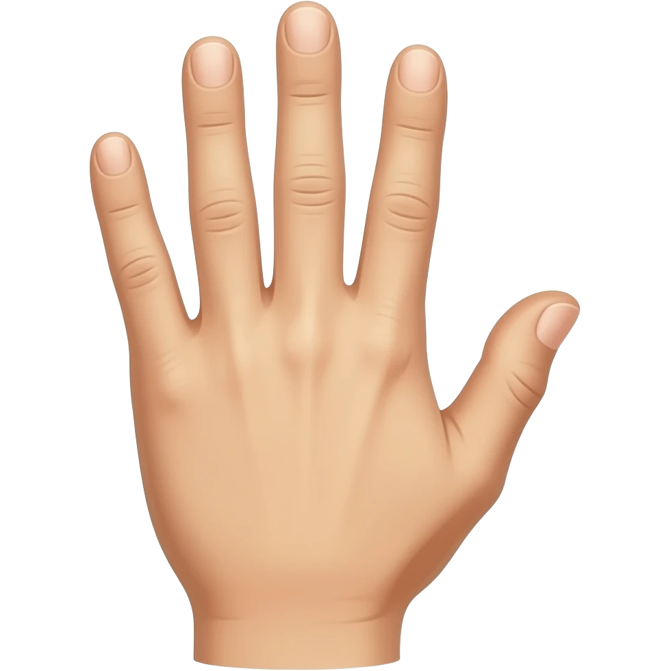 The image created before was better, though this is faced the other way. Can you face the prevoius image away like this one is, through without arms, torso and neck? And show the back of the hands, please. emoji