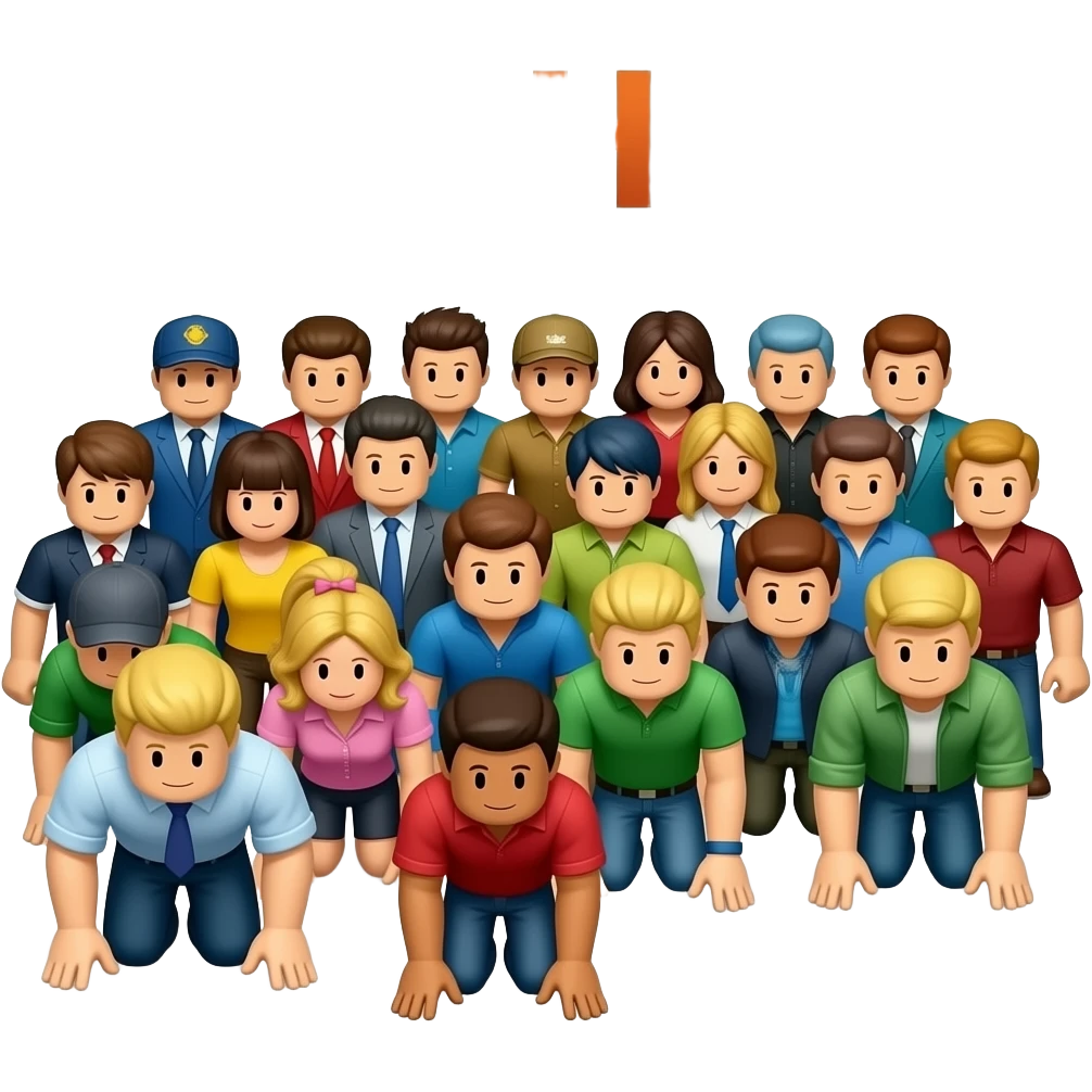 CROWD OF Roblox BOWING ON THIER KNEES with the text ALL HAIL DiDI logo emoji