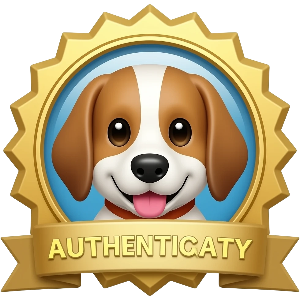 verified account badge on social media signifying authenticity, or b, a dog breed, emoji
