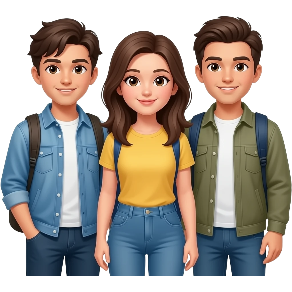 3인 구성 대학생 팀 아이폰 이모티콘 스타일 emoji