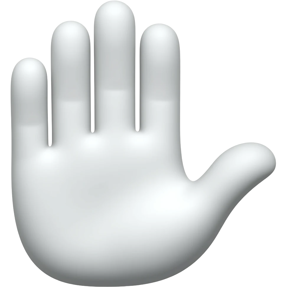 a white hand stopping emoji