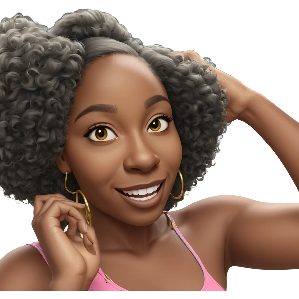 smiling girl with hoop earrings emoji