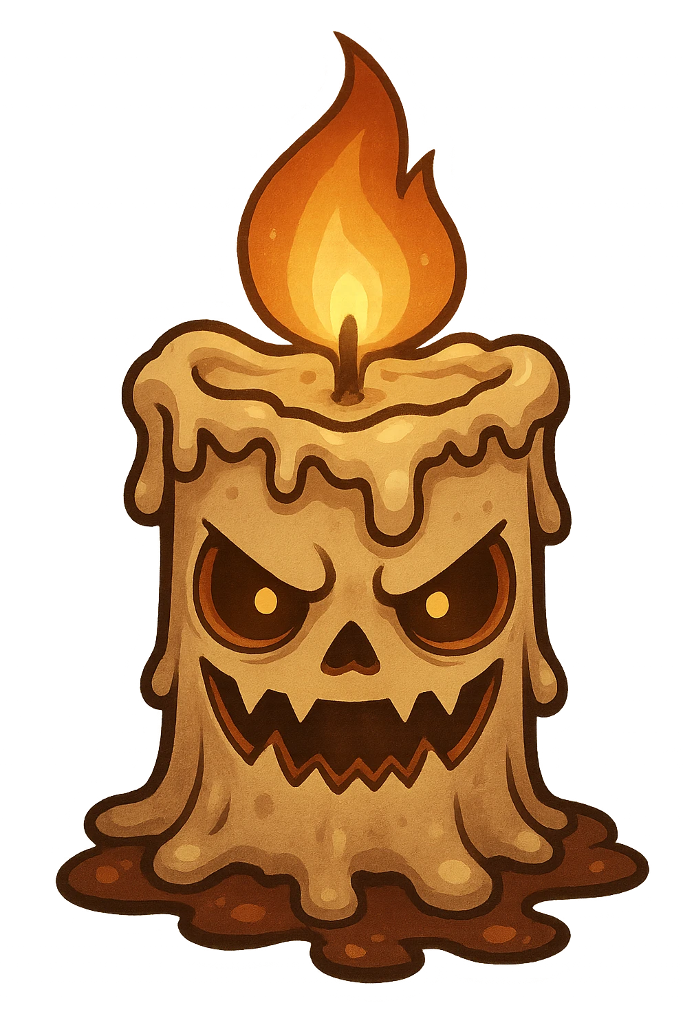 Halloween candle, make it scary, remove background  emoji