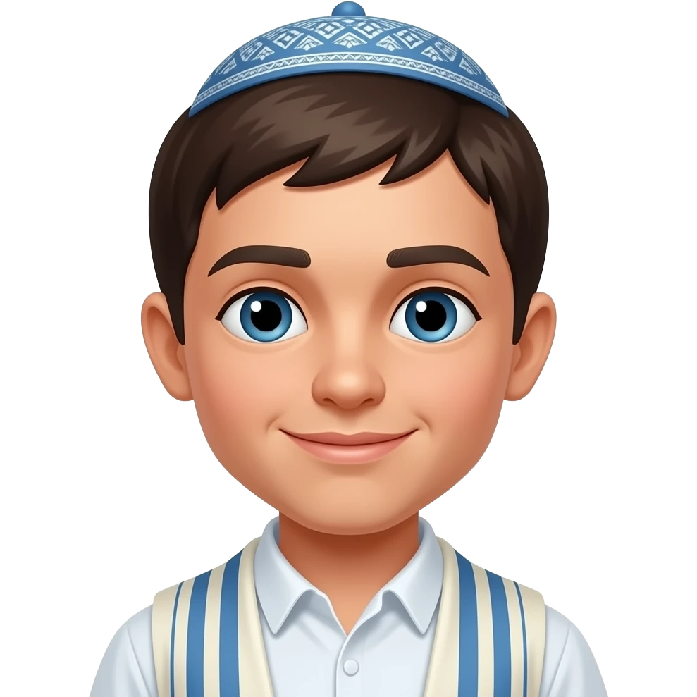 Payot hair Jewish boy with yamaka emoji