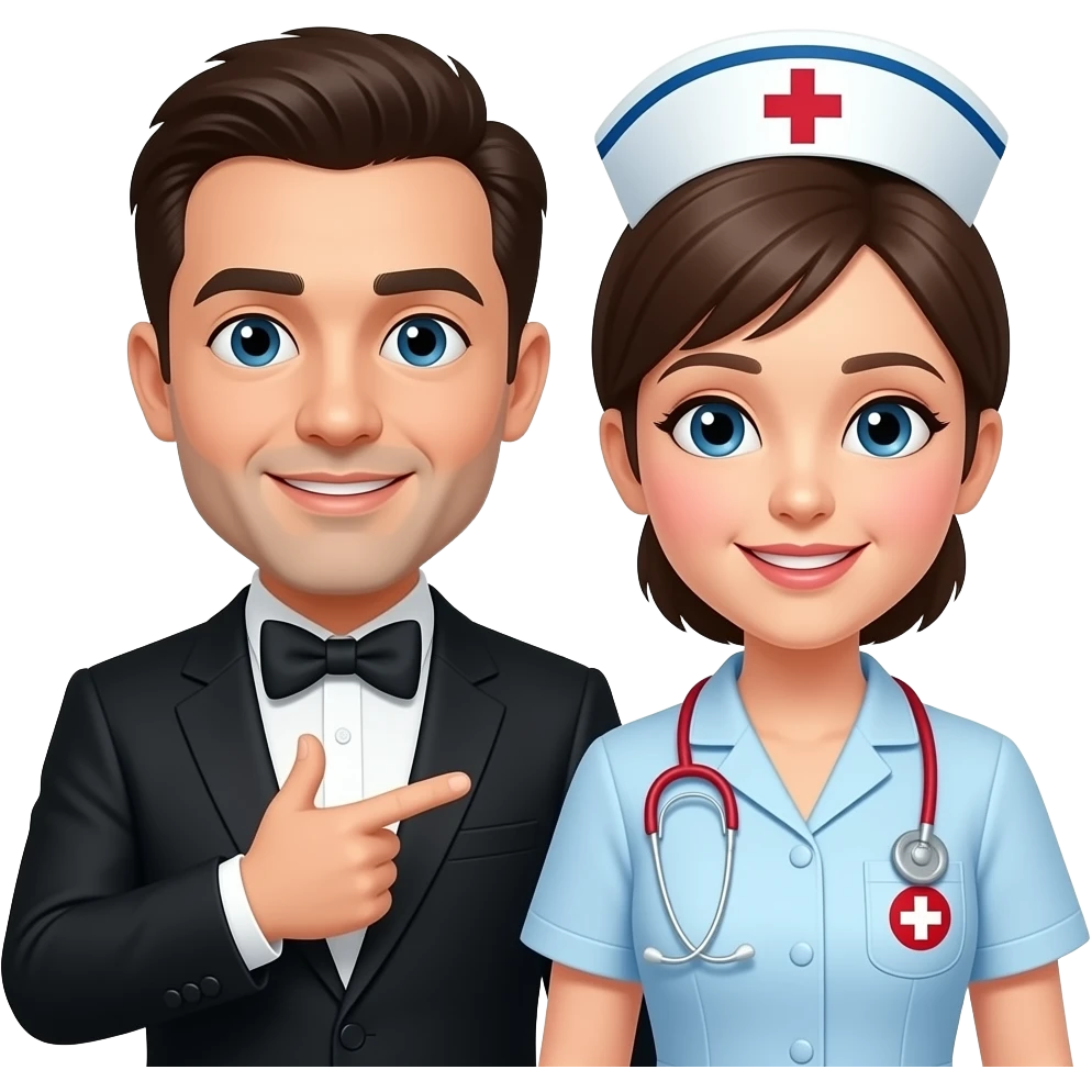 Opera singer and nurse couple emoji