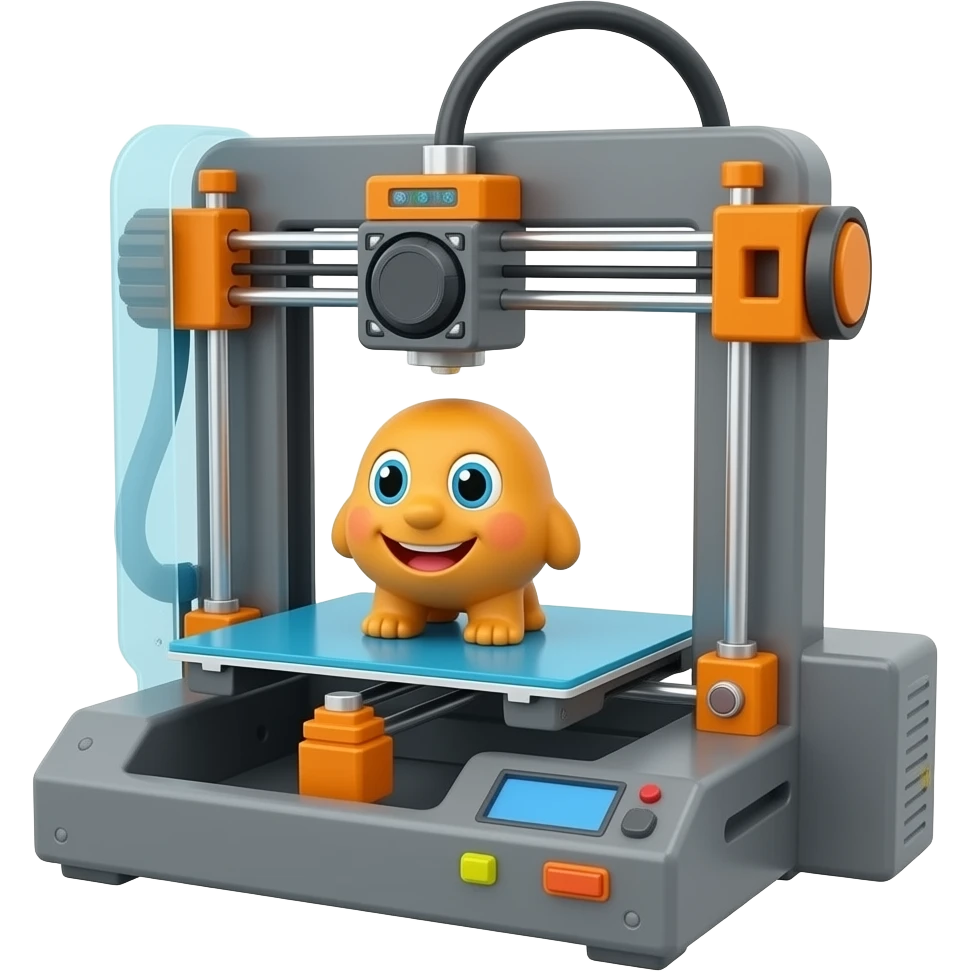 3d printer printing toy emoji