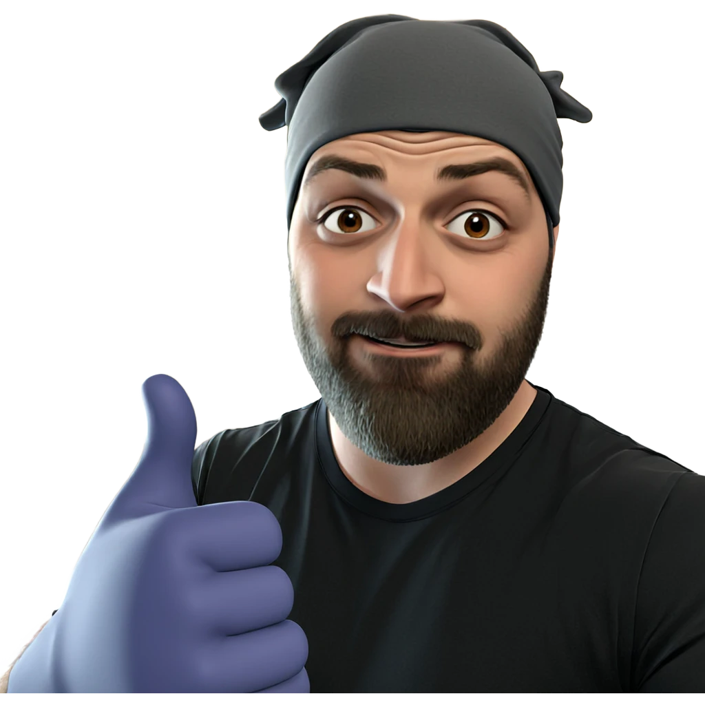 confident guy giving thumbs up emoji