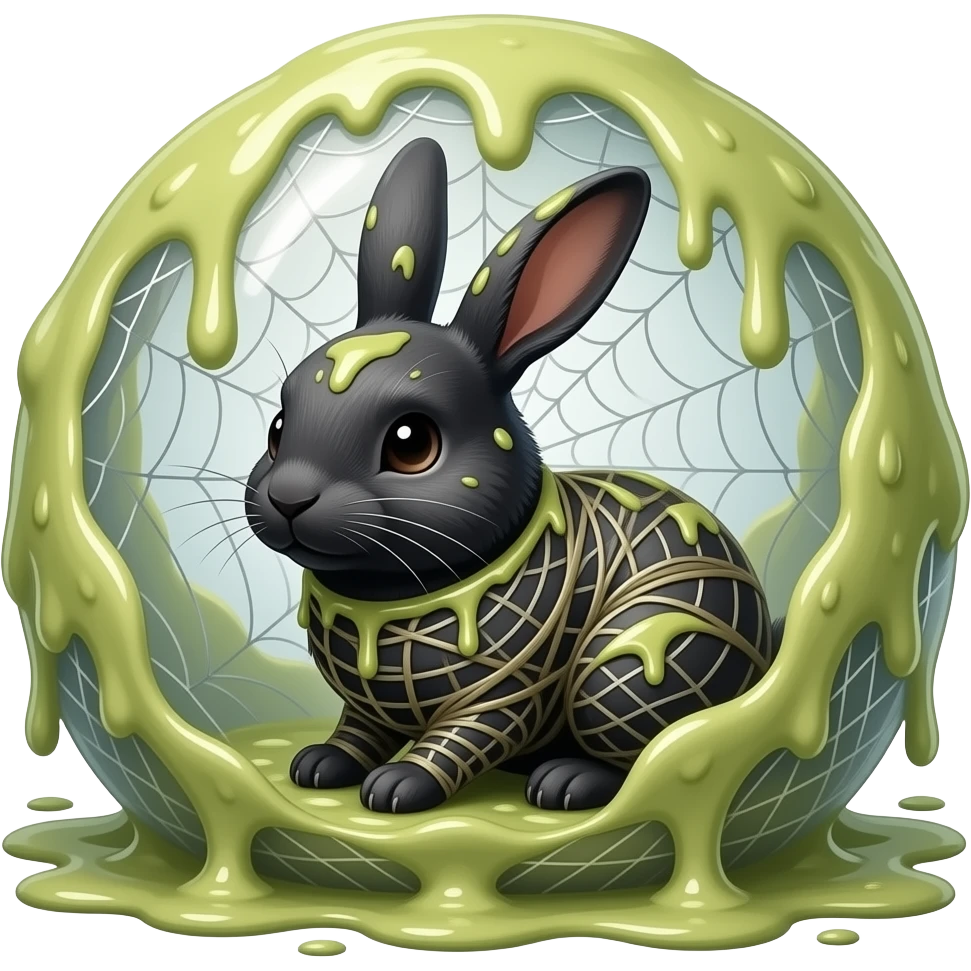 #FFFEED slikworm cocooned pod #FFFEED black rabbit worried teary eyes covered with #FFFEED very huge  coating of #FFFEED slik and  very huge #FFFEED slik wrappings and #FFFEED webbings #FFFEED very large coating of #FFFEED slik and very  huge #FFFEED slik wrappings and #FFFEED webbings #FFFEED emoji