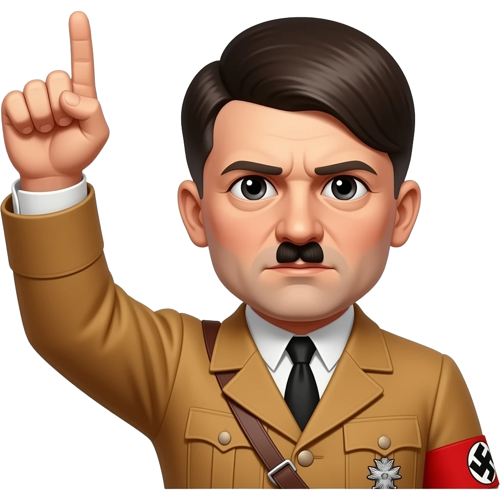 Hitler face doing Seig Heil with straight arm in air emoji