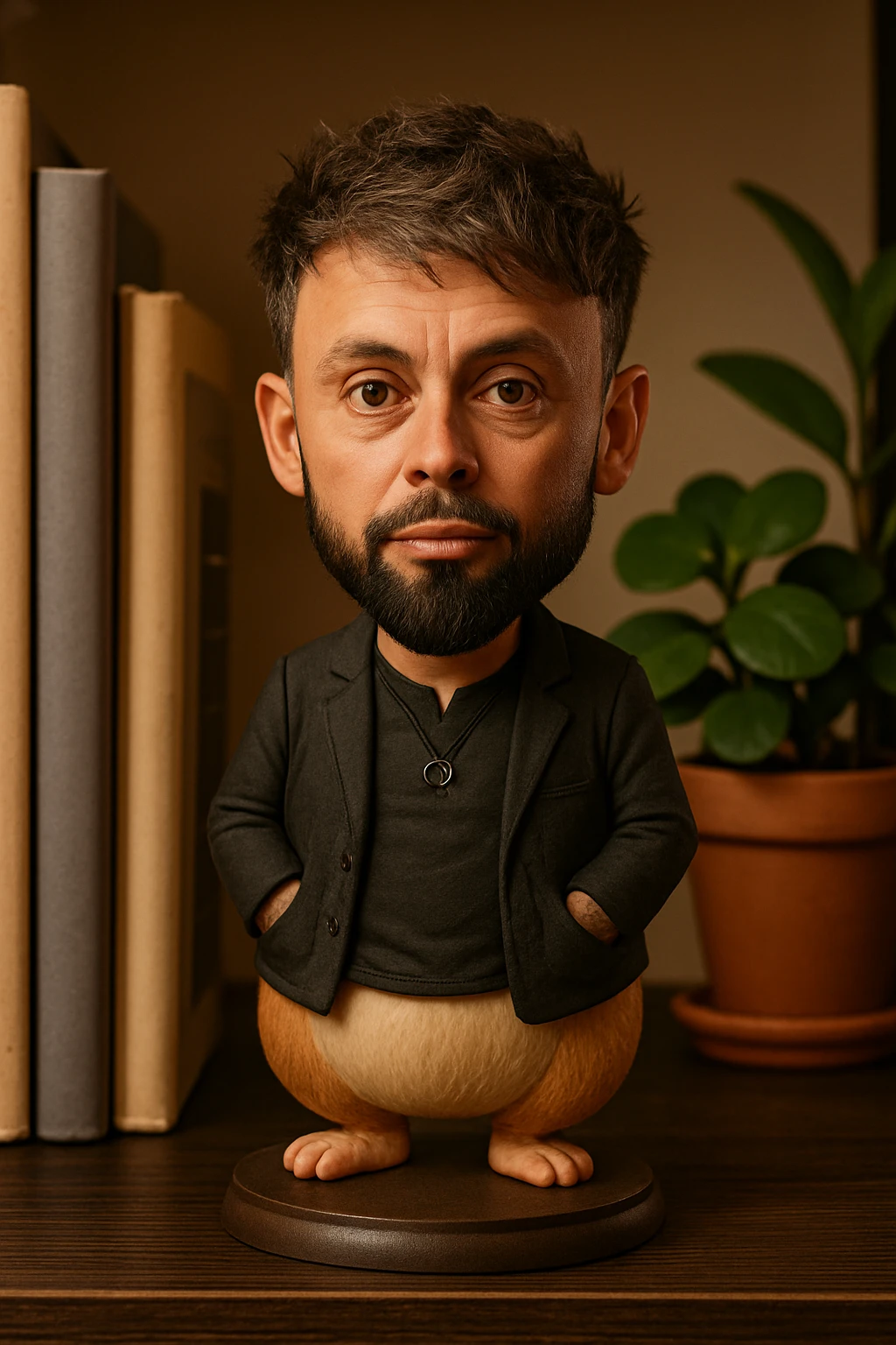 Сделай из героя микс человека с веселым хомяком emoji