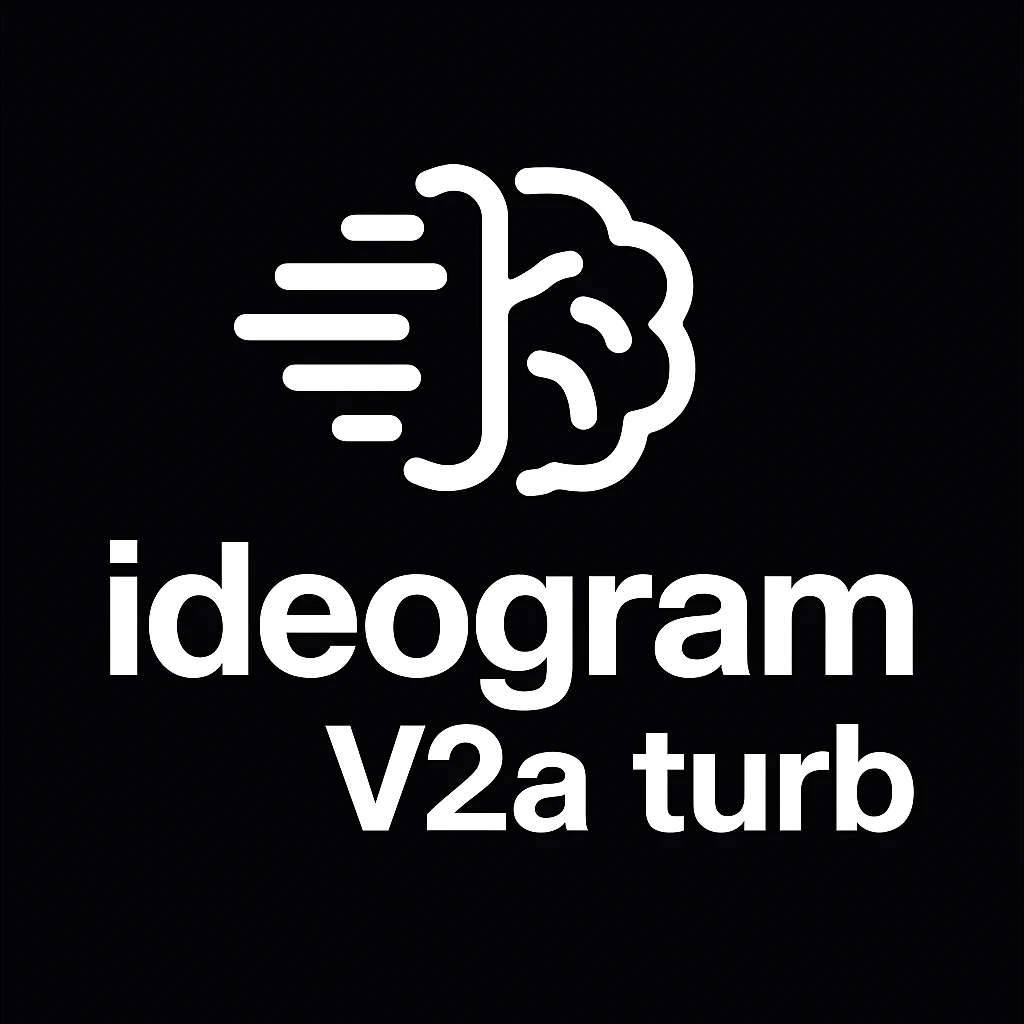 recreate this logo with text of "ideogram V2a turb", MAKE IT FIT IN SQAURE  emoji
