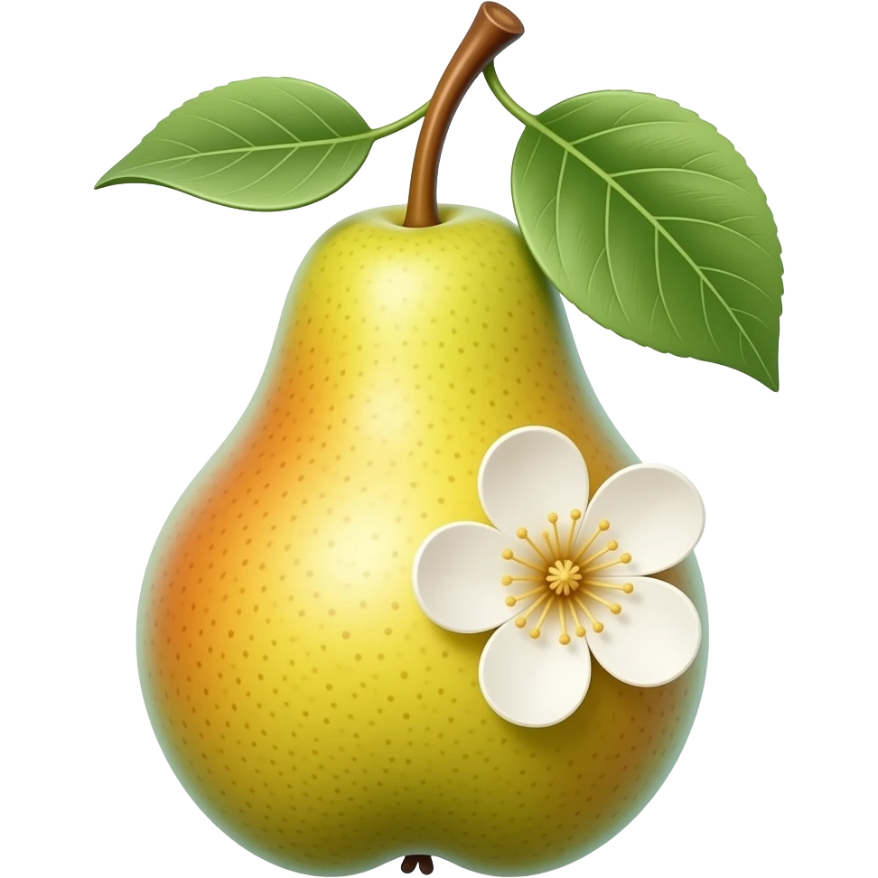 нарисуй цветы груши только цветы без груши с лоском и объёмом emoji