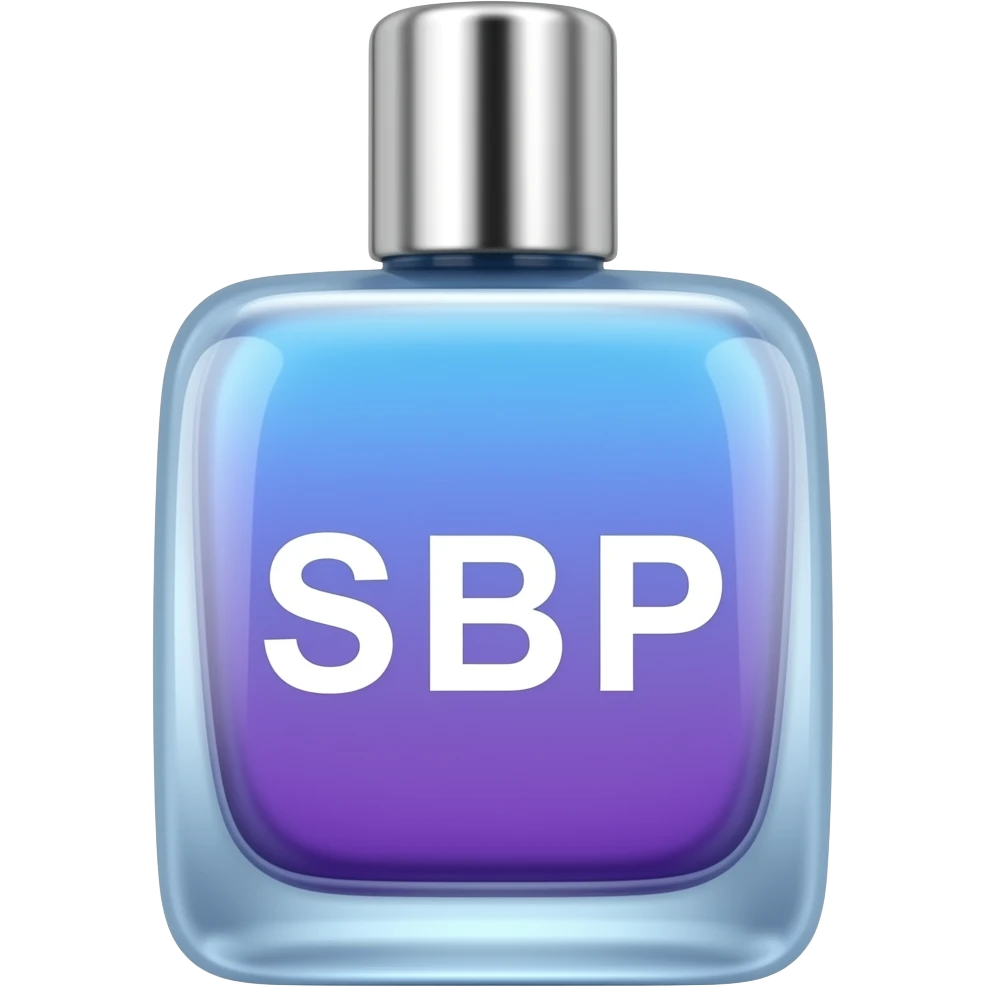 blue/purple men fragrance, tall with the writting SBP emoji