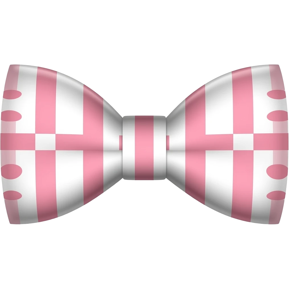 Pink and white striped bow tie emoji