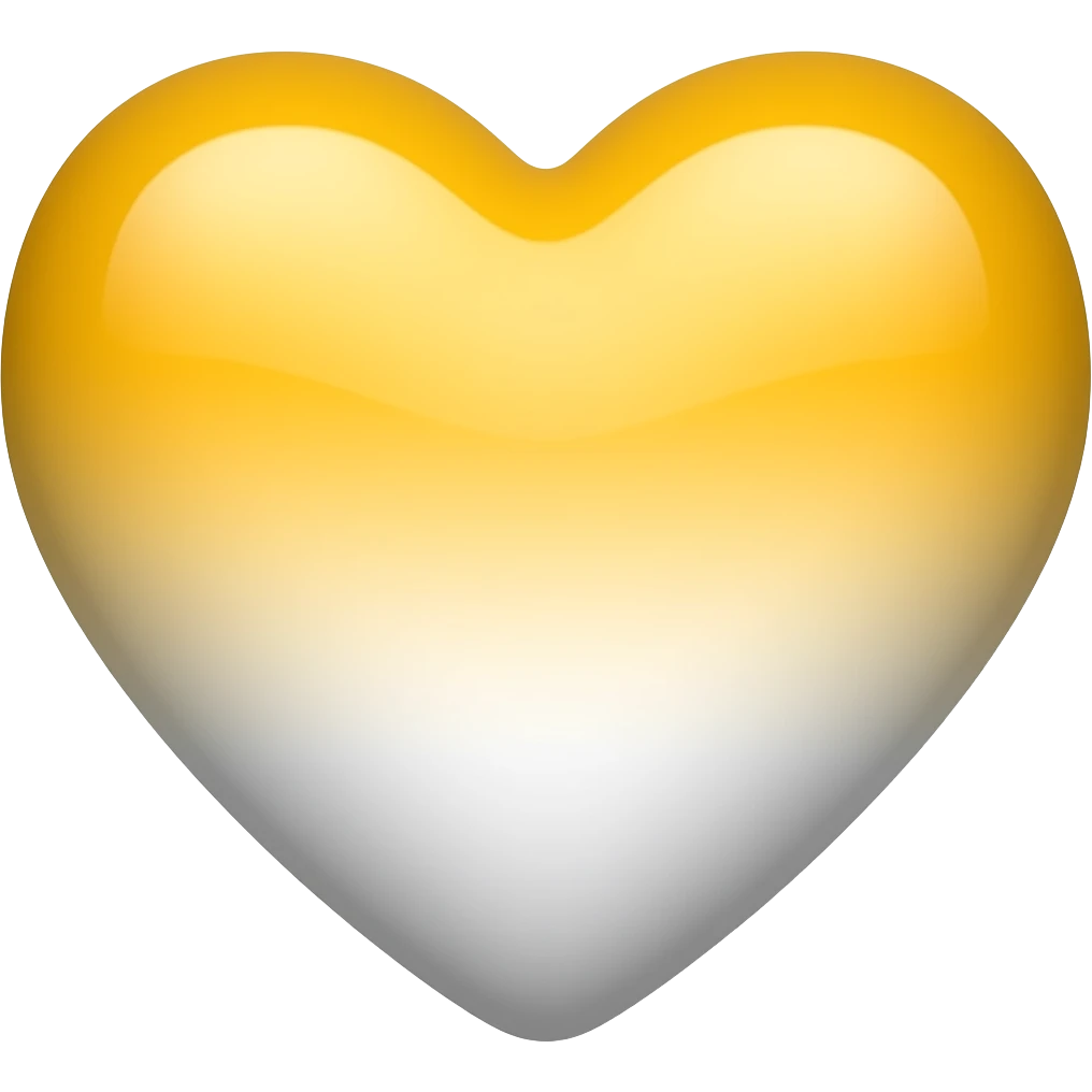 Yellow and white ombré heart emoji