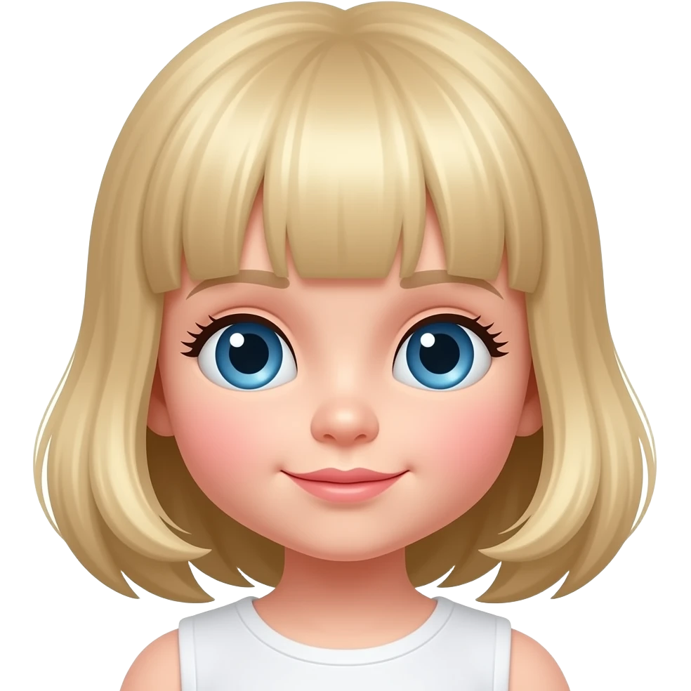 Porslin Blond kids doll emoji
