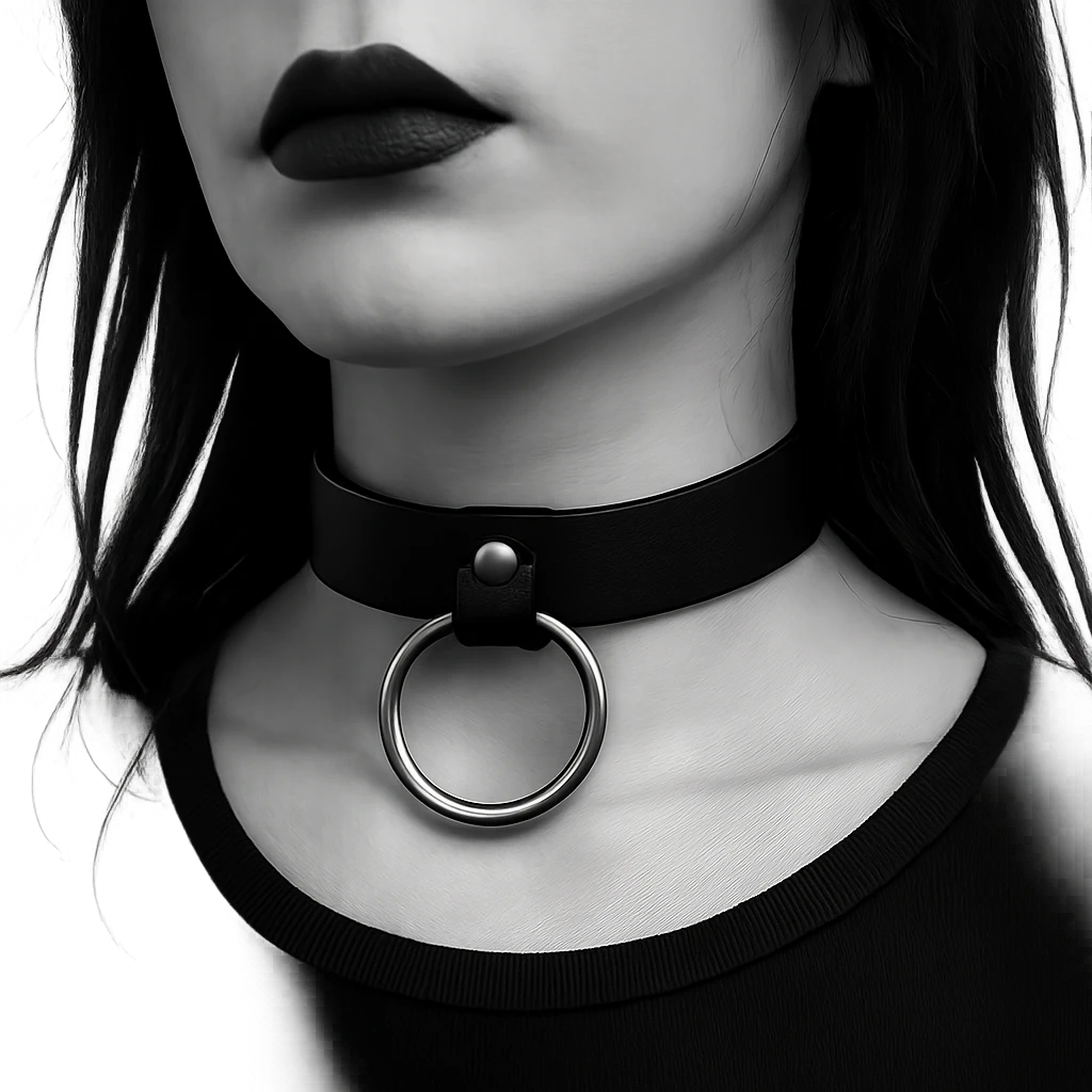 only goth black white choker , remove background  emoji