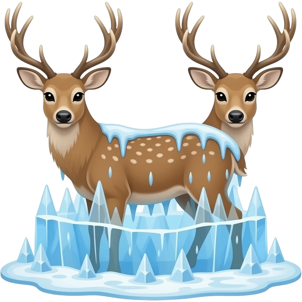 Deer  trapped in frozen emoji