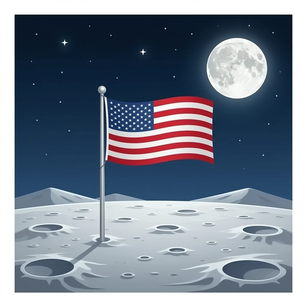 flag on moon emoji