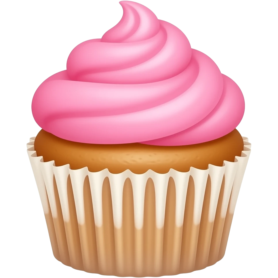 Cupcake with pink icing emoji