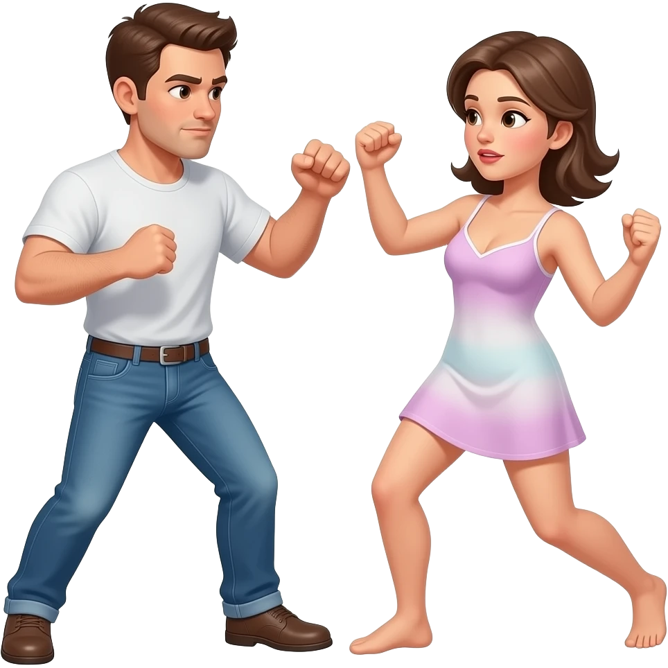 man and woman fighting for sex emoji